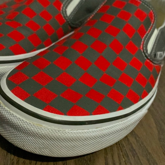 RED N GREY CHECKERED VANS FOR SALE!!! - Picture 2 of 5